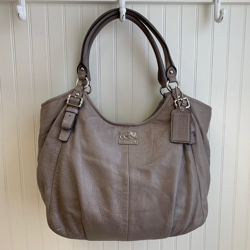 Coach Warm Gray Leather Hobo Bag